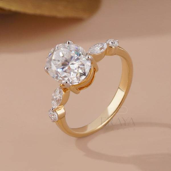 Oval Diamond Engagement Ring | 3.25 CT Lab Diamond - Ring