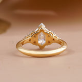 Elongated Hexagon Diamond Ring – Yellow Gold - Ring