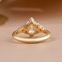Elongated Hexagon Diamond Ring – Yellow Gold - Ring