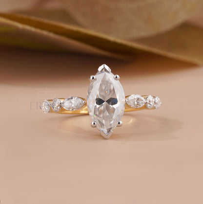Marquise Engagement Ring With Side Stones – 2.60 CT - Ring