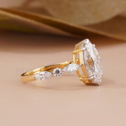 Marquise Engagement Ring With Side Stones – 2.60 CT - Ring