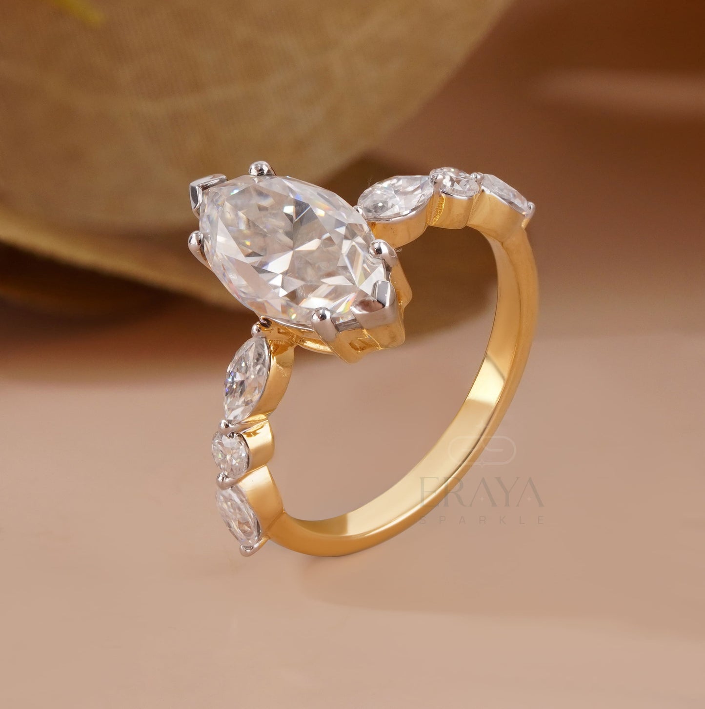 Marquise Engagement Ring With Side Stones – 2.60 CT - Ring