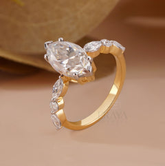 Marquise Engagement Ring With Side Stones – 2.60 CT - Ring