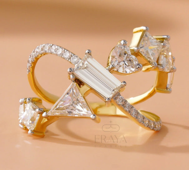 Artistic Cocktail Ring – Lab Diamond Ring - Ring