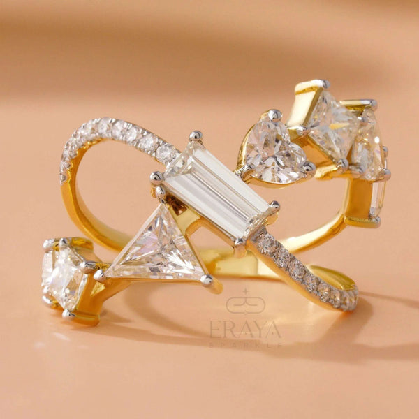 Artistic Cocktail Ring – Lab Diamond Ring - Ring