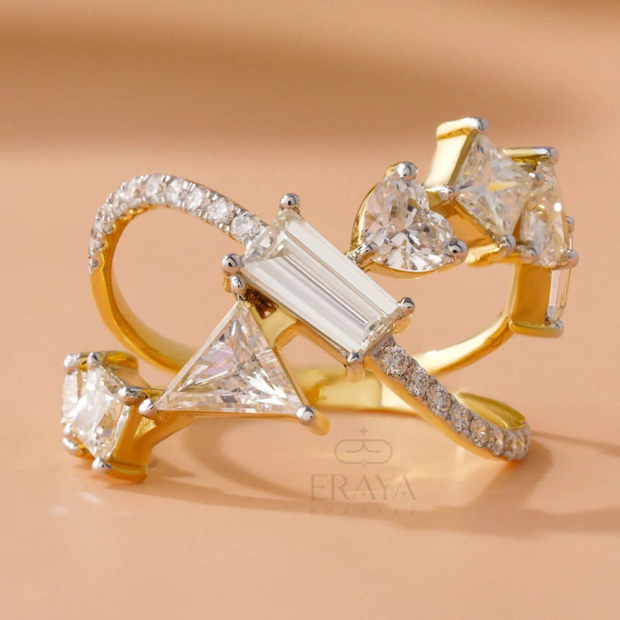 Artistic Cocktail Ring – Lab Diamond Ring - Ring