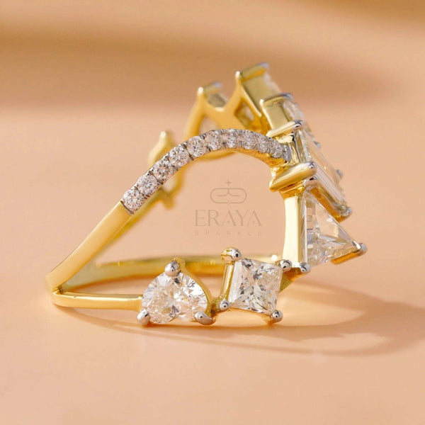 Artistic Cocktail Ring – Lab Diamond Ring - Ring