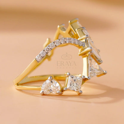 Artistic Cocktail Ring – Lab Diamond Ring - erayasparkle