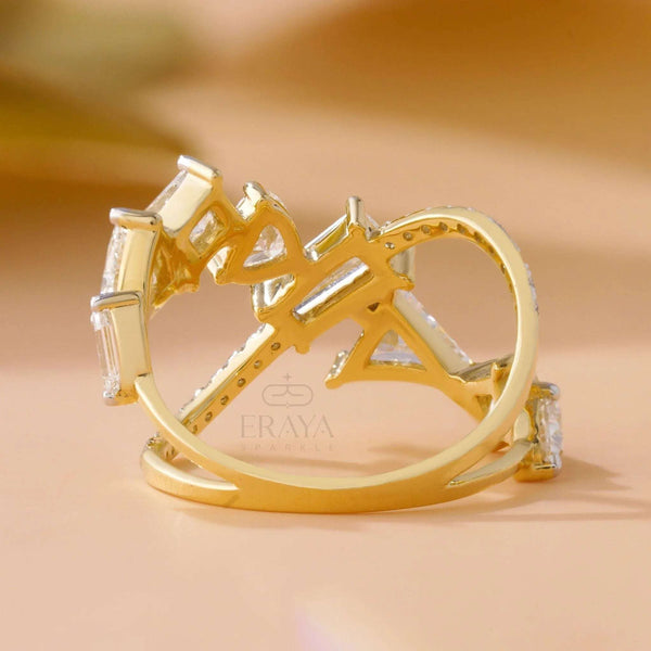 Artistic Cocktail Ring – Lab Diamond Ring - Ring