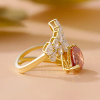 Bypass Statement Ring – Pear Shaped Diamond Ring - Ring