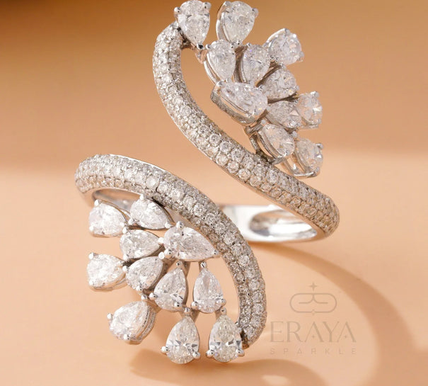 Pear Cut Cluster Ring – Lab Diamond Ring - Ring