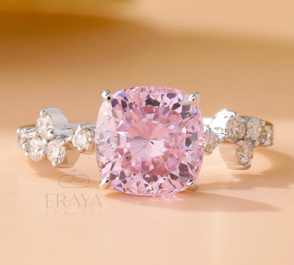 Cushion Cut Pink Diamond Ring - Ring
