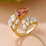 Bypass Statement Ring – Pear Shaped Diamond Ring - Ring