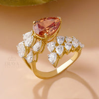 Bypass Statement Ring – Pear Shaped Diamond Ring - Ring