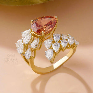 Bypass Statement Ring – Pear Shaped Diamond Ring - Ring