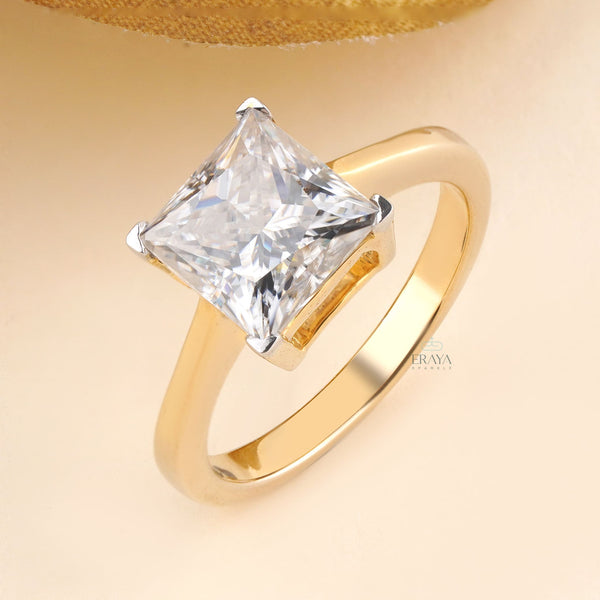Princess Cut Solitaire Engagement Ring | 2.85 CT Diamond - Ring