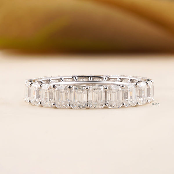 Emerald Diamond Ring – 4.80 CT Wedding Band - Ring