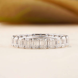 Emerald Diamond Ring – 4.80 CT Wedding Band - Ring