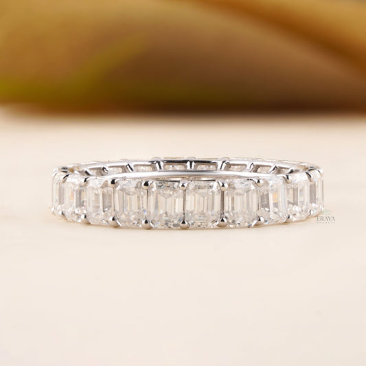 Emerald Diamond Ring – 4.80 CT Wedding Band - Ring