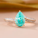 Teal Stone Lab Diamond – Rose Gold Ring - Ring