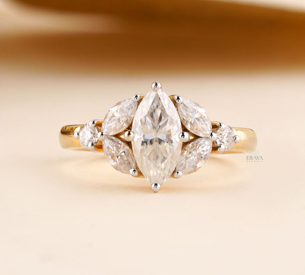 Marquise Diamond Engagement Ring | Lab Diamond Ring - Ring