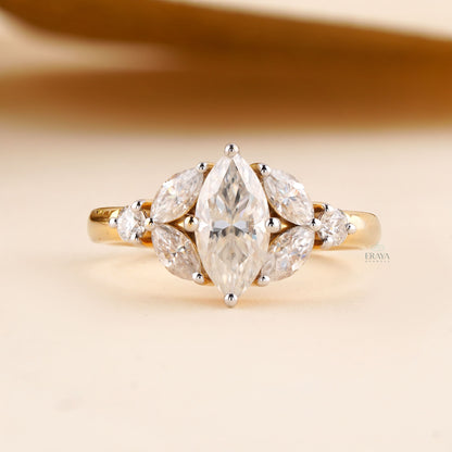 Marquise Diamond Engagement Ring | Lab Diamond Ring - Ring