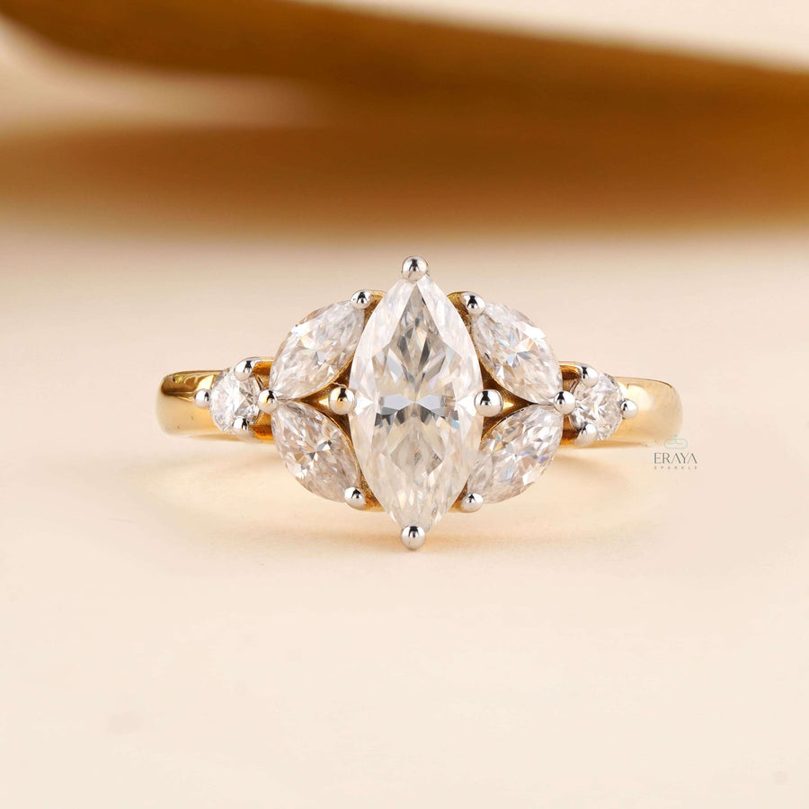 Marquise Diamond Engagement Ring | Lab Diamond Ring - Ring