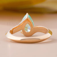 Teal Stone Lab Diamond – Rose Gold Ring - Ring