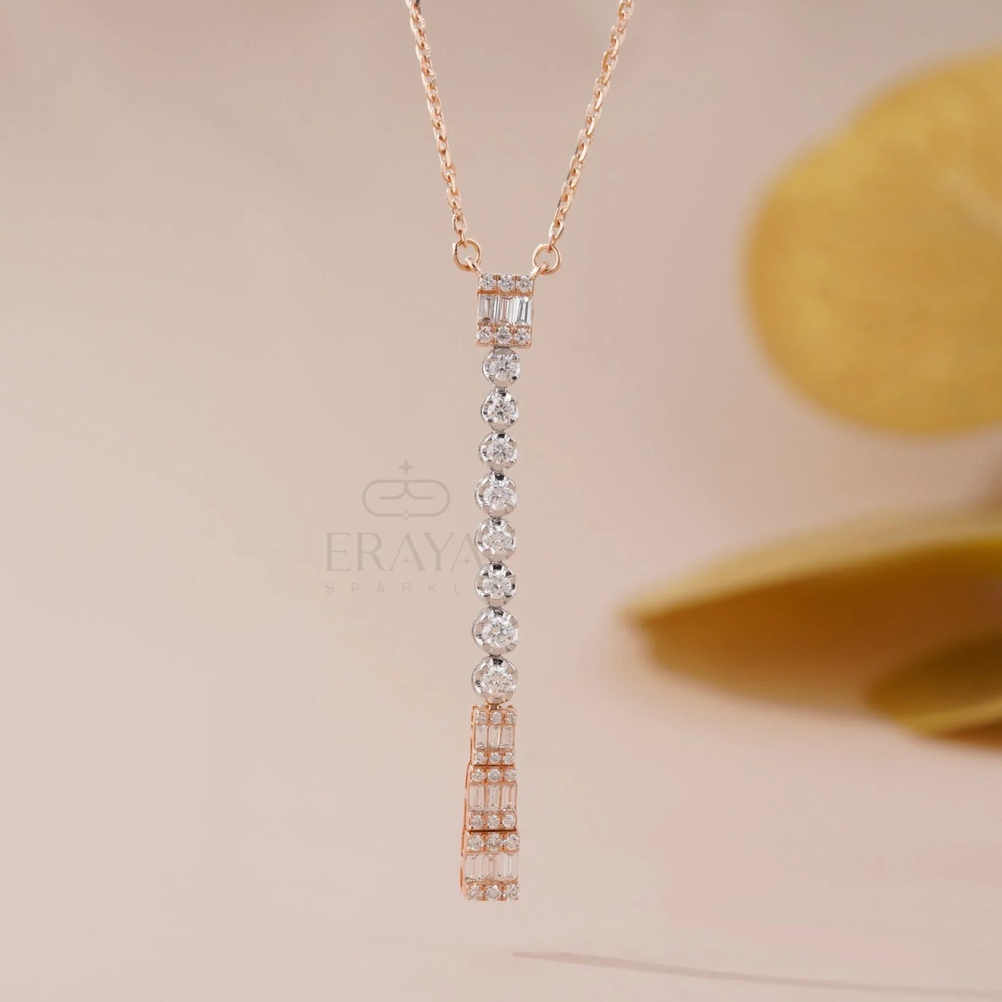 Modern Minimal Pendant with Lab-Created Diamond Pedant - erayasparkle