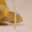 Modern Minimal Pendant with Lab-Created Diamond Pedant - Ring