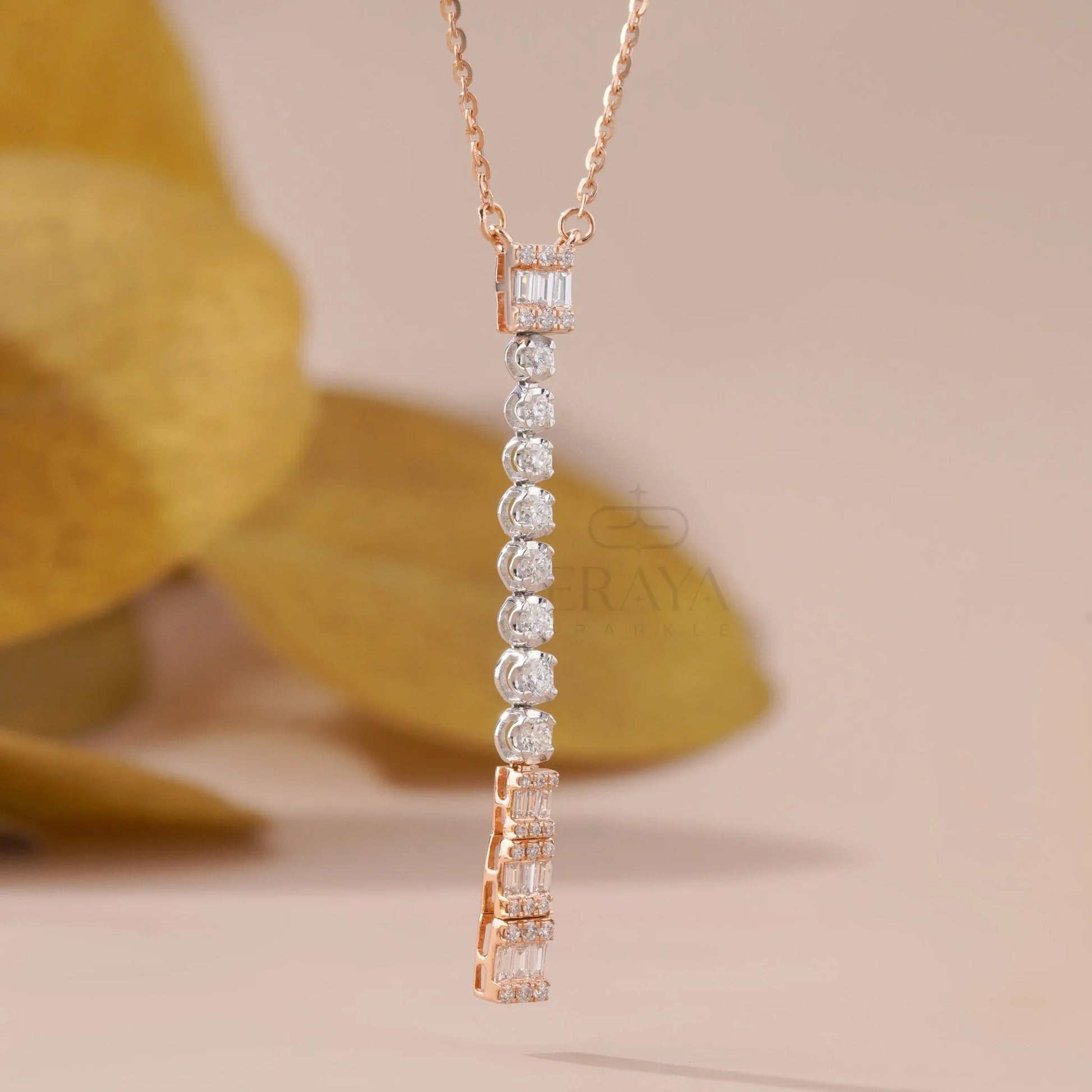 Modern Minimal Pendant with Lab-Created Diamond Pedant - erayasparkle