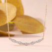Gold Wave Necklace with Lab-Created Diamond Necklace - 