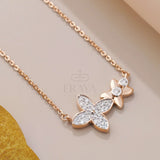 Minimalist Floral Necklace with Lab-Created Diamond -
