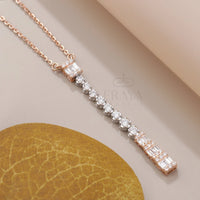 Modern Minimal Pendant with Lab-Created Diamond Pedant - Ring