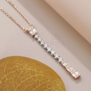 Modern Minimal Pendant with Lab-Created Diamond Pedant - Ring