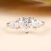 Heart Shaped Diamond Engagement Ring | Three Stone Ring - Ring