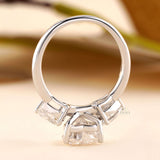 Heart Shaped Diamond Engagement Ring | Three Stone Ring - Ring
