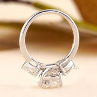 Heart Shaped Diamond Engagement Ring | Three Stone Ring - Ring