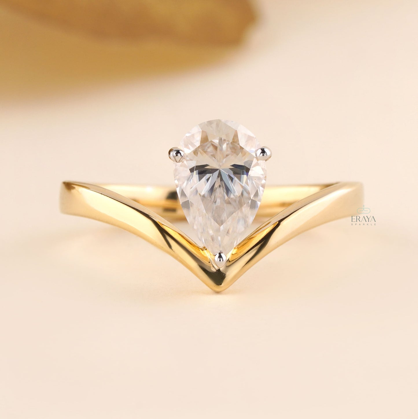 Pear Diamond Engagement Ring | Modern Open Band - Ring