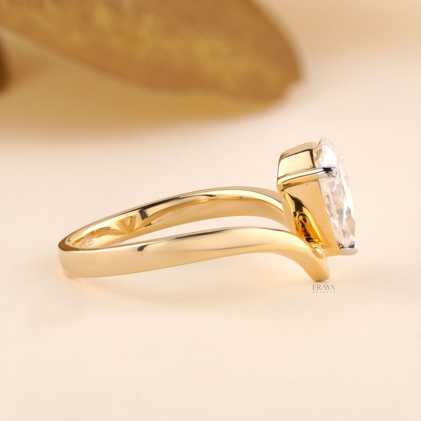 Pear Diamond Engagement Ring | Modern Open Band - Ring