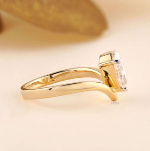 Pear Diamond Engagement Ring | Modern Open Band - Ring