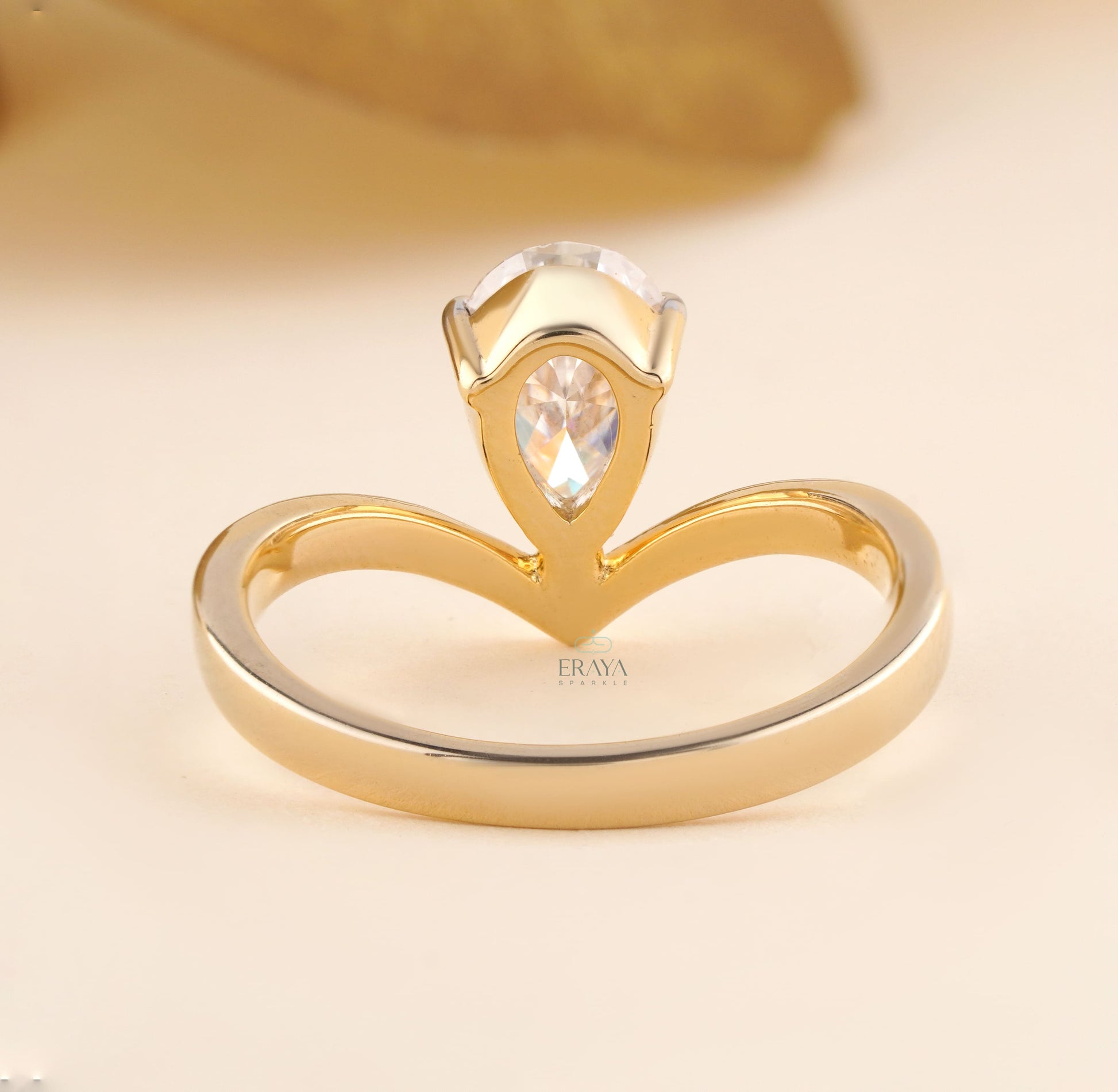 Pear Diamond Engagement Ring | Modern Open Band - Ring