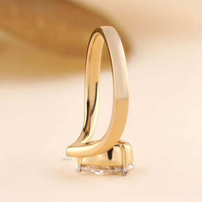 Pear Diamond Engagement Ring | Modern Open Band - Ring