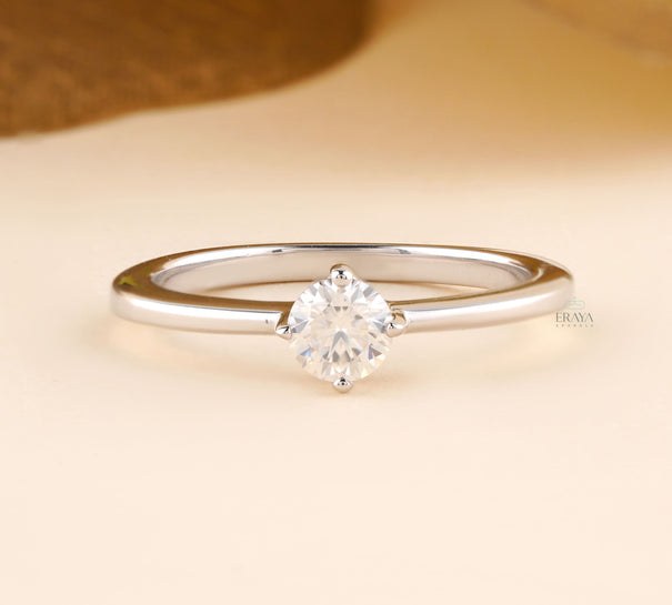 Solitaire Ring with Lab Grown Diamond - Ring