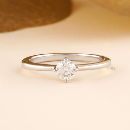 Solitaire Ring with Lab Grown Diamond - Ring