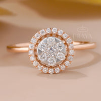 Floral Cluster Halo – Lab Grown Ring - Ring