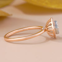 Floral Cluster Halo – Lab Grown Ring - Ring
