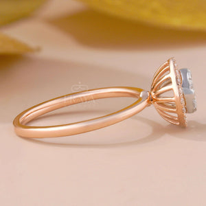 Floral Cluster Halo – Lab Grown Ring - Ring