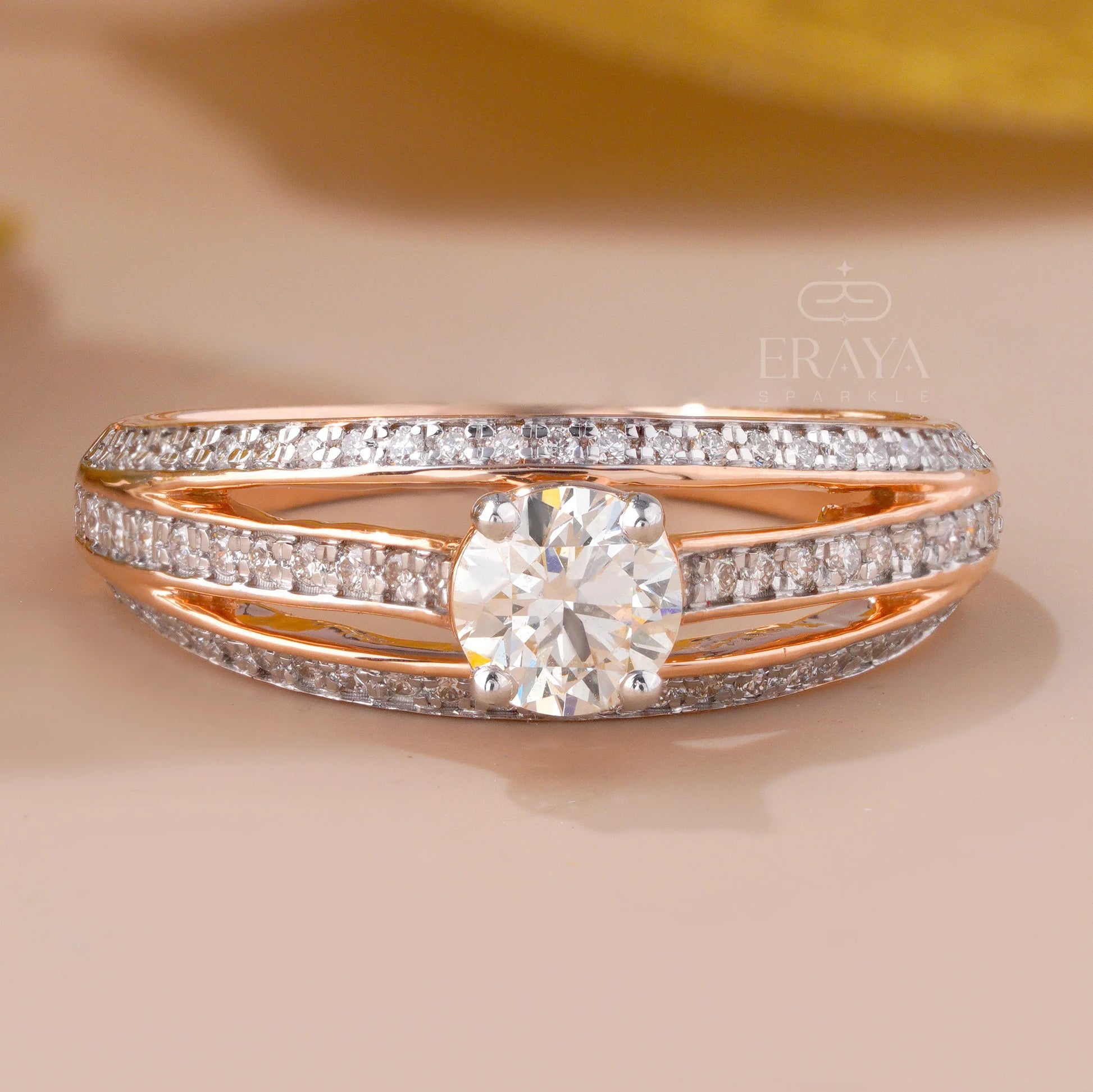 Rose Gold Bridal Ring –Engagement Ring Gold - erayasparkle