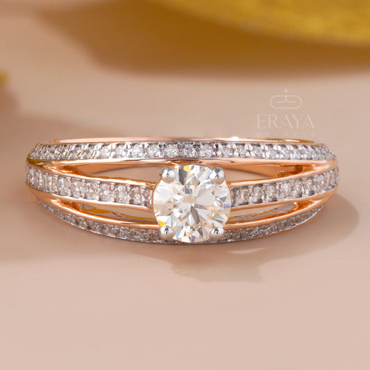 Rose Gold Bridal Ring –Engagement Ring Gold - erayasparkle